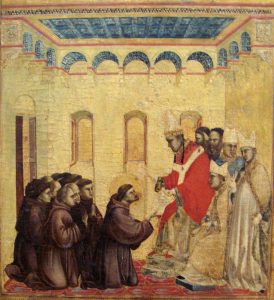 Francisco y compañeros ante Inocencio III