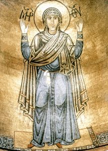 Mosaico con la Virgen Orante de la catedral de santa Sofía, en Kiev