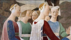Escenas tras el descubrimiento de las maderas de la Santa Cruz. Piero de la Francesca