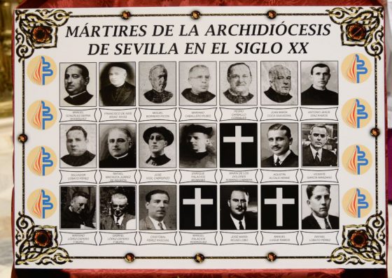 Cuadro que recoge la imagen de los XX mártires: Manuel González-Serna Rodríguez y XIX Compañeros,Sacerdotes diocesanos, Seminarista y fieles laicos y laicas