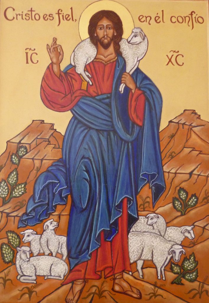 Icono con la imagen de Cristo, el Buen Pastor